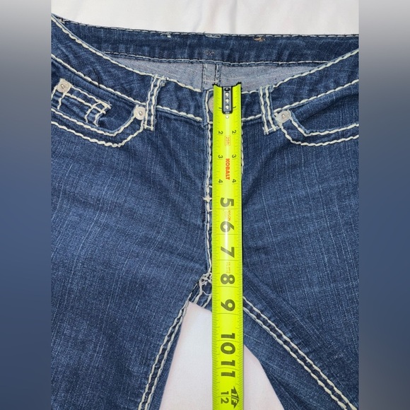 Seven7 Vintage Size 29 Dark Wash Y2K Contrast Stitching Low Rise Jeans - Picture 6 of 11